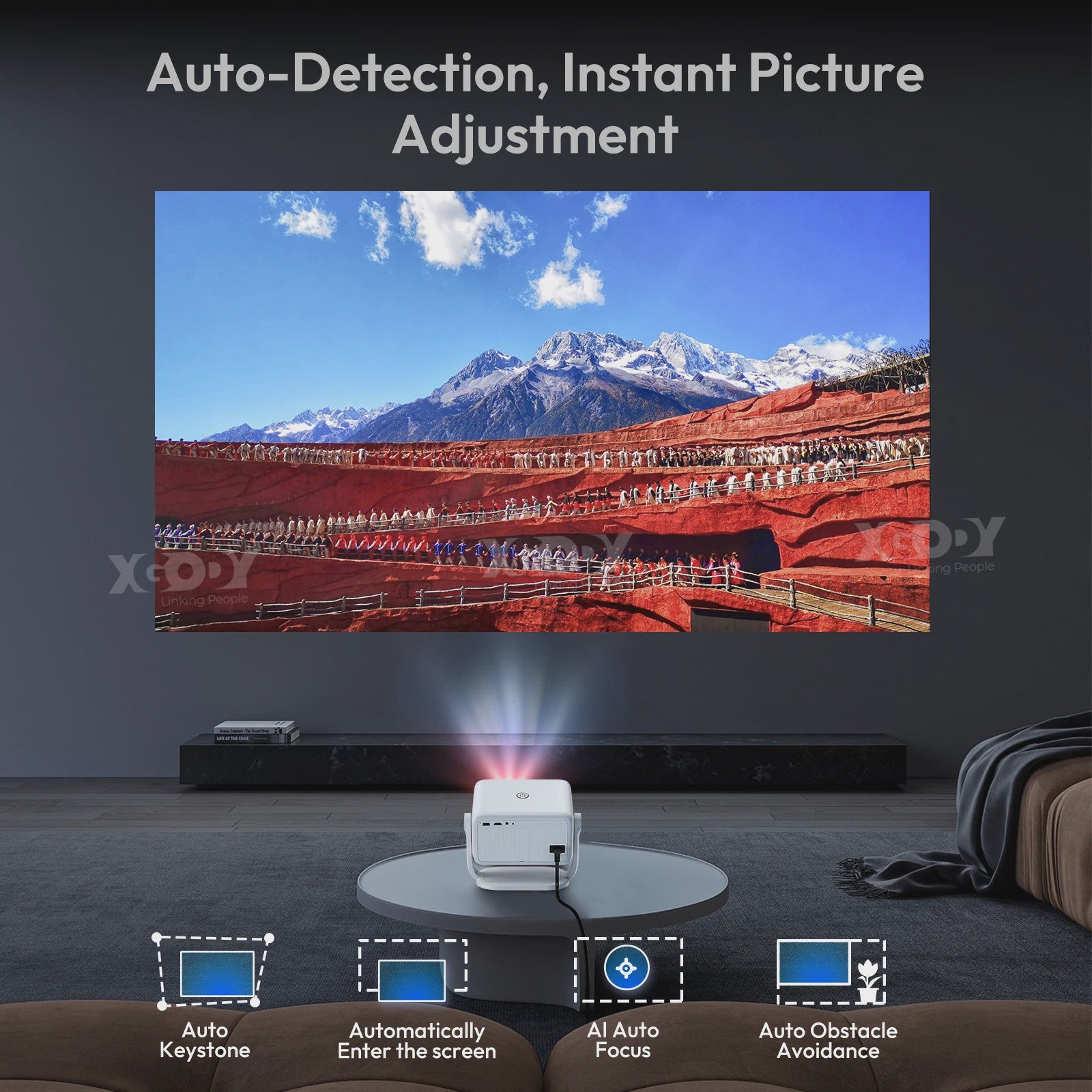 XGODY N6 Smart Projector: Netflix Officieel, 4K Ondersteuning, 650 ANSI Lumen & AI Functies