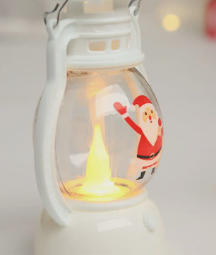 Draagbare LED Kerst Lantaarn met Kerstman & Sneeuwpop - Sfeervolle Binnen Decoratie op Batterijen