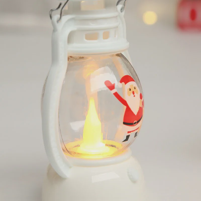 Draagbare LED Kerst Lantaarn met Kerstman & Sneeuwpop - Sfeervolle Binnen Decoratie op Batterijen