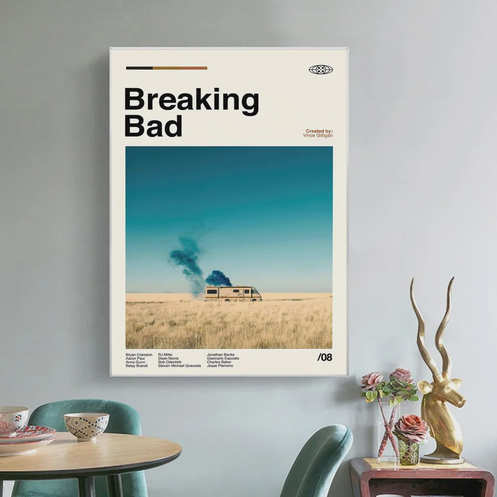 Breaking Bad Canvas Poster - Vintage Film Art Print voor Woonkamer Decoratie