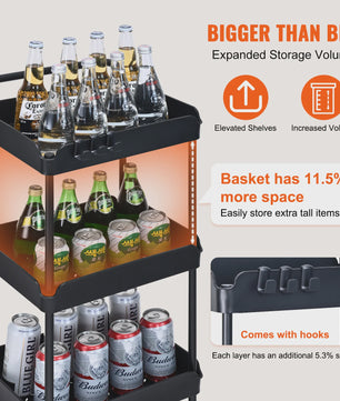 4-Laags Rolbare Opbergkar met Wielen - Keuken, Kantoor & Woonkamer Organizer