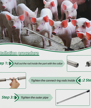 RVS Vangstok voor Varkens en Dieren - Uitschuifbaar met Lus - Efficiënt en Gebruiksvriendelijk