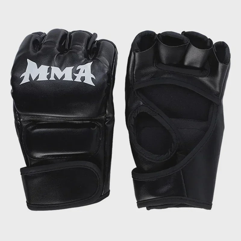 Professionele Half Vinger Bokshandschoenen Leer met Kussen voor Volwassenen - Sanda, UFC, Zandzak Training