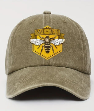 Bee Print Baseball Cap - Verstelbare Casual Pet voor Heren & Dames met Zonbescherming