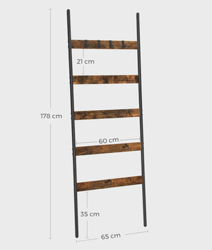 Stijlvolle Handdoekladder met 5 Niveaus en 4 Haken - Decoratief en Praktisch