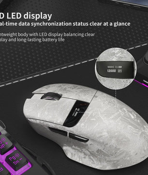 Lenovo Draadloze Gaming Muis: 3 Modi, 35K DPI, Ergonomisch, LED Display & Laadstation