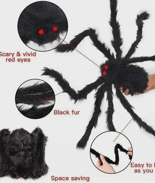 Enorme Pluche Spin Halloween Decoratie - 30cm tot 200cm
