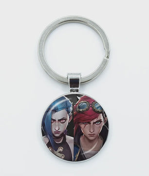 League of Legends Jinx Anime Glazen Hanger Sleutelhanger - Uniek Cadeau voor Fans