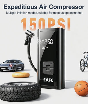 Draagbare Draadloze Bandenpomp 150PSI met Digitale Meter & LED Zaklamp