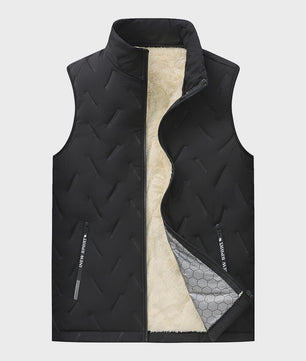 Unisex Lamswol Fleece Gevoerd Vest - Dik & Warm Casual Jack met Hoge Kraag (M-7XL)