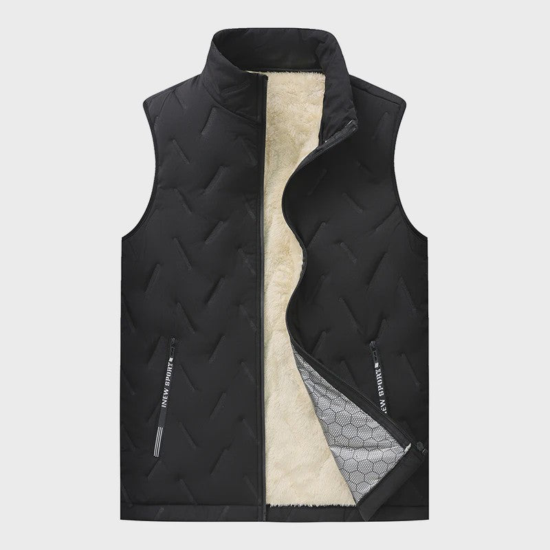 Unisex Lamswol Fleece Gevoerd Vest - Dik & Warm Casual Jack met Hoge Kraag (M-7XL)