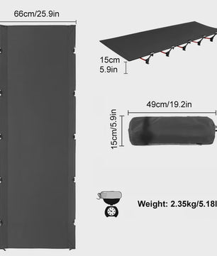 WESTTUNE Ultralichte Camping Cot - Draagbaar Opvouwbaar Kampeerbed van Aluminiumlegering