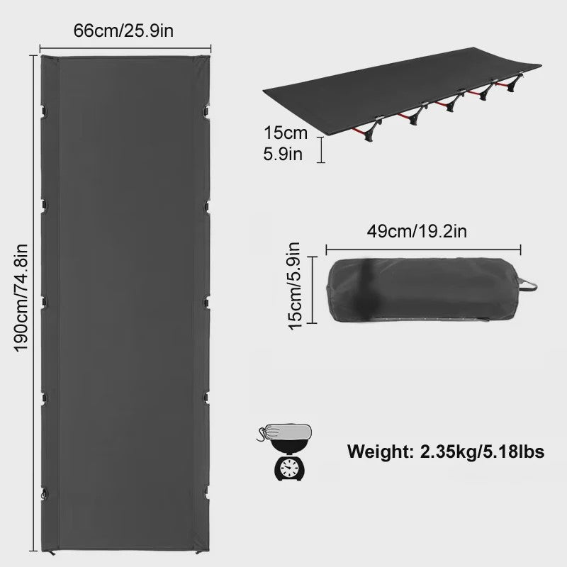WESTTUNE Ultralichte Camping Cot - Draagbaar Opvouwbaar Kampeerbed van Aluminiumlegering