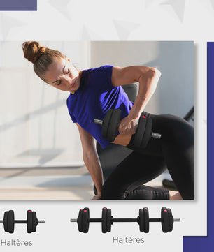 Verstelbare Dumbbells Set 15KG met Antislip Handvatten