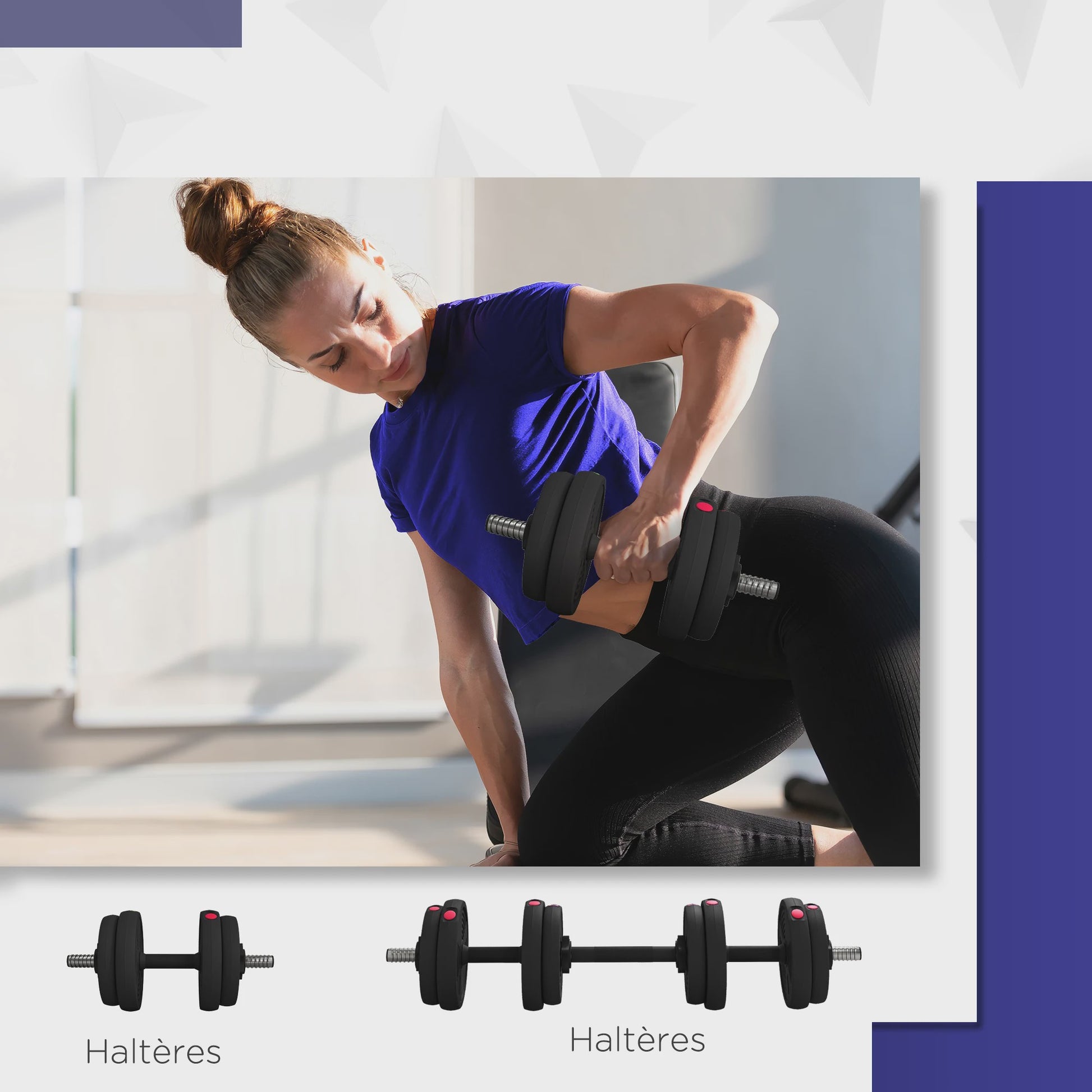 Verstelbare Dumbbells Set 15KG met Antislip Handvatten