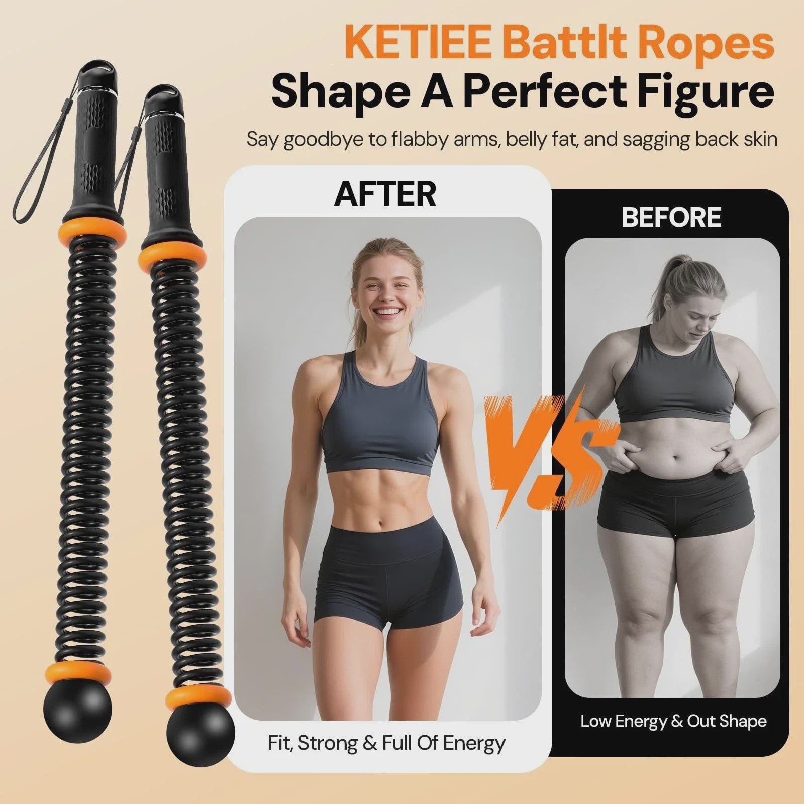 Draadloze Battle Rope Trainingssysteem - Full Body Workout & Krachttraining