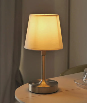Draadloze Tafellamp met Stoffen Kap - Oplaadbaar & Dimbaar met Touch Switch - Warm Licht