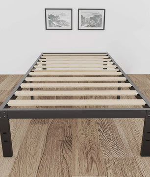 Heavy Duty Stalen Bedframe met Houten Lattenbodem - 3500lbs Draagkracht