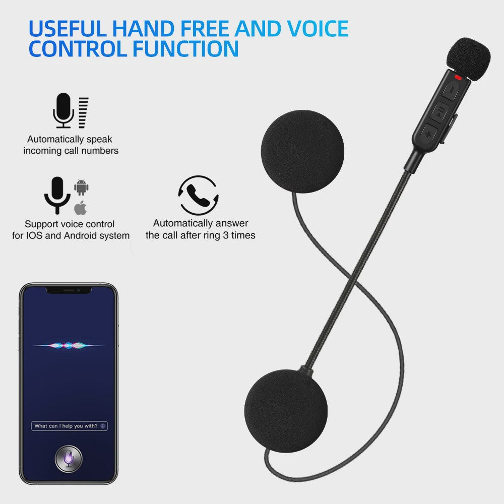 Motorhelm Bluetooth 5.3 Headset - Draadloze Stereo Communicatie & Handsfree Bellen