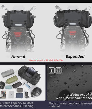 Rhinowalk Motor Bagage Tas - Waterdicht & Uitbreidbaar (19L-80L)