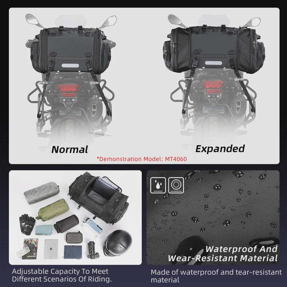 Rhinowalk Motor Bagage Tas - Waterdicht & Uitbreidbaar (19L-80L)