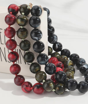 Trendy Multicolor Statement Ketting met Grote Ronde Kralen - Handgemaakt