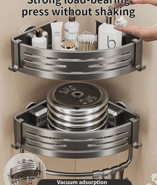 Aluminium Hoekplank Badkamer met Sterke Zuignap - Perforatievrije Wandmontage