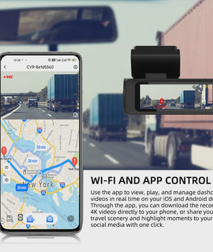 ACCEO B61P 4K Dashcam met Dubbele Lens (Voor & Achter 1080P), GPS, WiFi en 24H Parkeerfunctie
