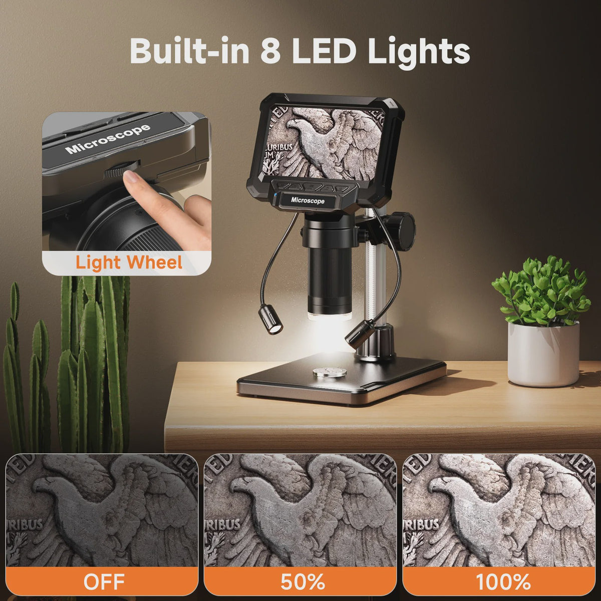 Digitale Microscoop met 4.3" IPS Scherm, 1600x Vergroting, HD Video & Foto