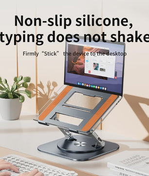 Draaibare Laptopstandaard 360° - Verstelbare Aluminium Bureauhouder voor 9.7-17.3 inch Laptops