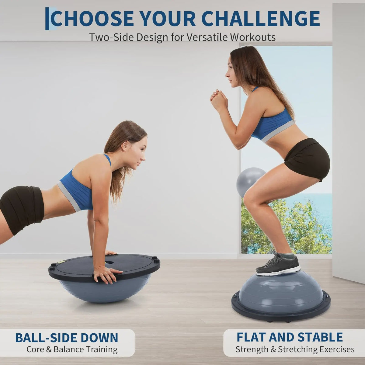 Balance Ball Trainer met Weerstandsbanden en Pomp - Fitness & Stabiliteit