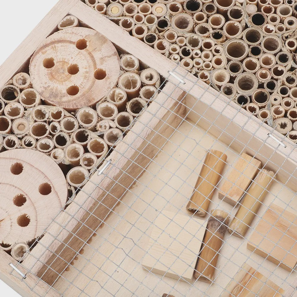 Houten Insectenhotel voor Tuin - Veilig Bijenhotel met Diverse Tunnels