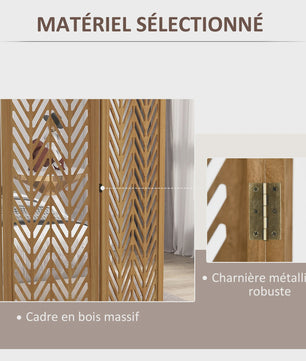 Vouwbare Houten Kamerverdeler met Decoratief Patroon - 3 Panelen