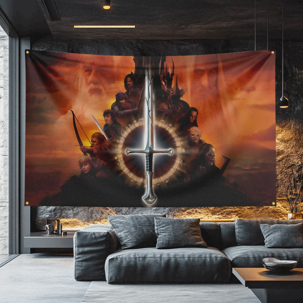 The Lord of the Rings Vlag 3x5 FT - Polyester Decoratie Banner voor Man Cave, Filmfan Cadeau