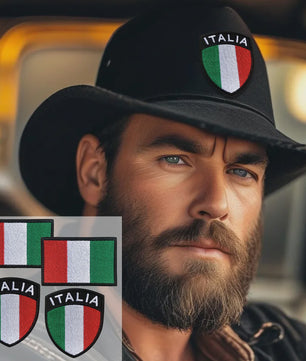 Set van 4 Italiaanse Vlag Patches met Klittenband - Borduurwerk Italia Schild