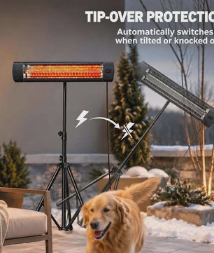 Waterdichte Buitenstraler 2500W met Carbon Fiber, Statief, Afstandsbediening & Kantelbeveiliging