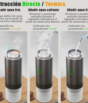 3-in-1 Draagbare Koffiemachine: Draadloos, Elektrisch & Compact voor Auto, Thuis & Camping