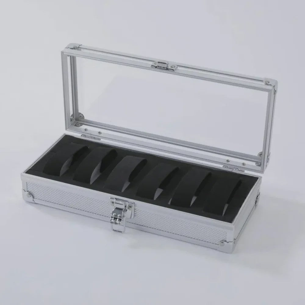 Aluminium Horlogedoos met 12 Vakken - Luxe Opberg- en Display Case