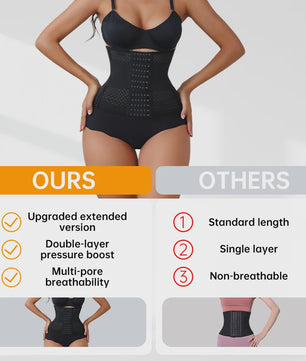 Verstelbare Waist Trainer Korset met Dubbele Banden en Rits - Tummy Control & Rugondersteuning