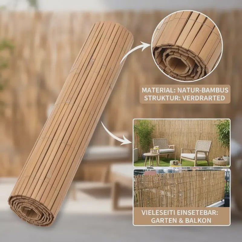 Premium Bamboe Tuinscherm 100x600cm - Natuurlijk en Duurzaam