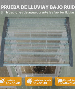 Outsunny Transparante Polycarbonaat Deur- en Raamoverkapping 100x75x23 cm