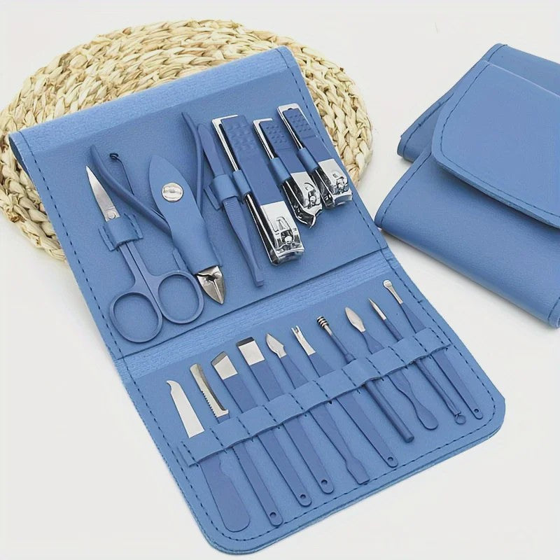 Professionele 16-delige Manicure & Pedicure Set met Reisetui
