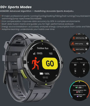 LEADOYS C31 GPS Smartwatch Heren - Outdoor Fitness, Zwemmen & Hardlopen met Hartslagmeter