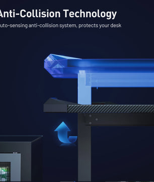 Elektrisch Verstelbaar Gaming Bureau met LED Verlichting en Carbon Fiber Oppervlak - Sit-Stand Werkstation