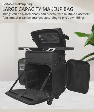 Grote Reis Make-up Koffer met Wielen - Waterdichte Opbergbox voor Barbers, Artiesten en Manicuristen