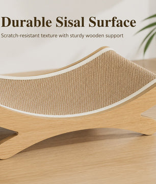 Houten Kattenkrabmeubel met Sisal Hangmat - Rust en Krabplezier