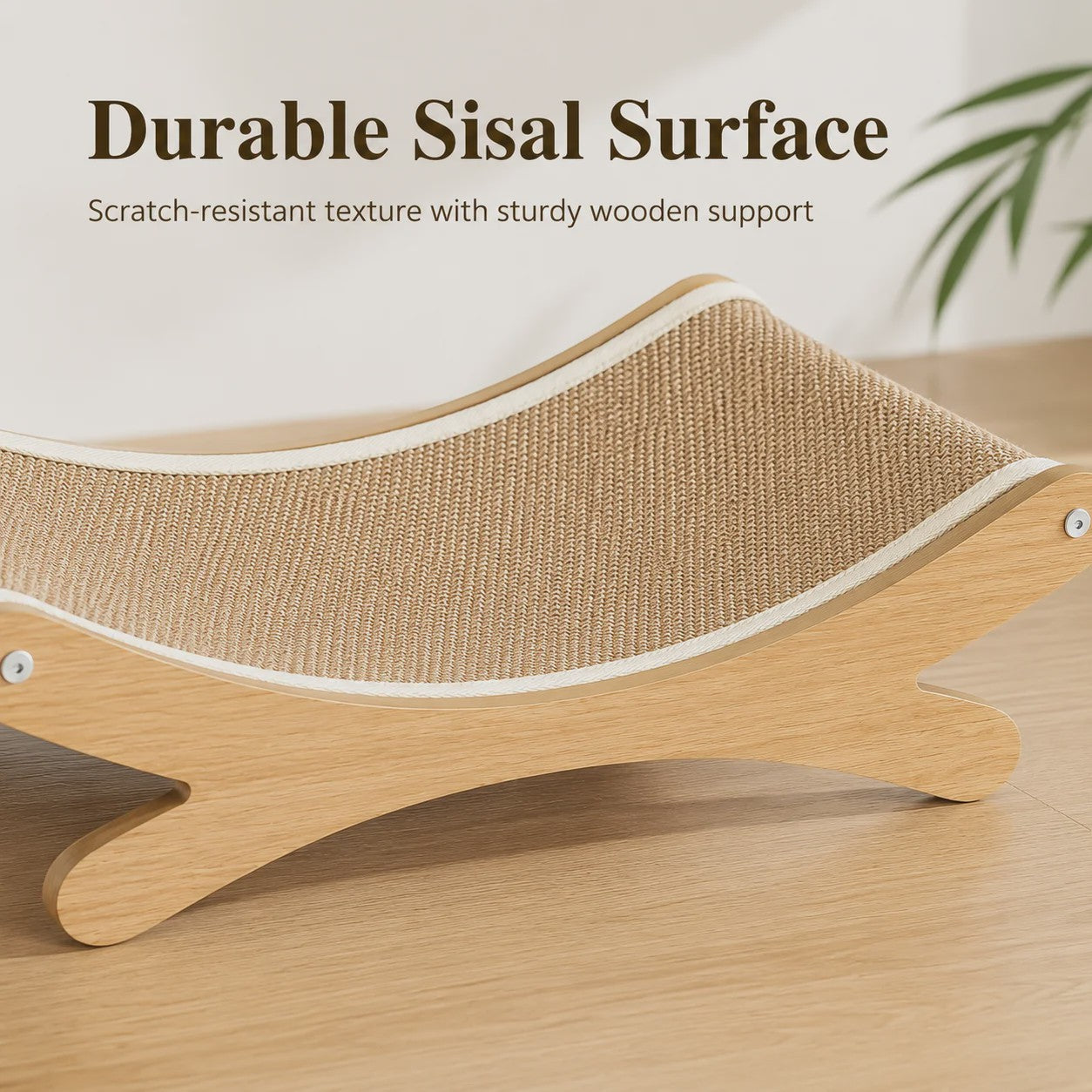 Houten Kattenkrabmeubel met Sisal Hangmat - Rust en Krabplezier