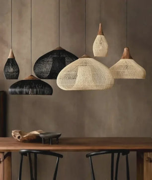 60cm Wabi Sabi Rotan Hanglamp - Japanse Retro Design voor Woonkamer & Eetkamer