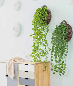 90cm Kunstplant Hangplant Klimop Pothos Begonia Druivenblad - Decoratieve Muurdecoratie
