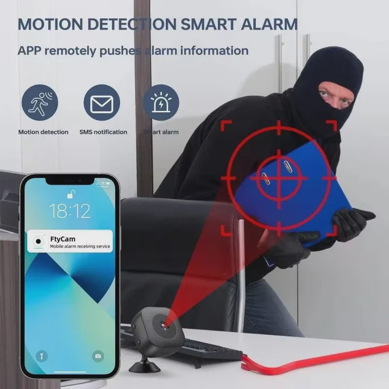 Lenovo Mini WiFi Camera 4K HD Beveiligingscamera met Nachtzicht en Bewegingsdetectie